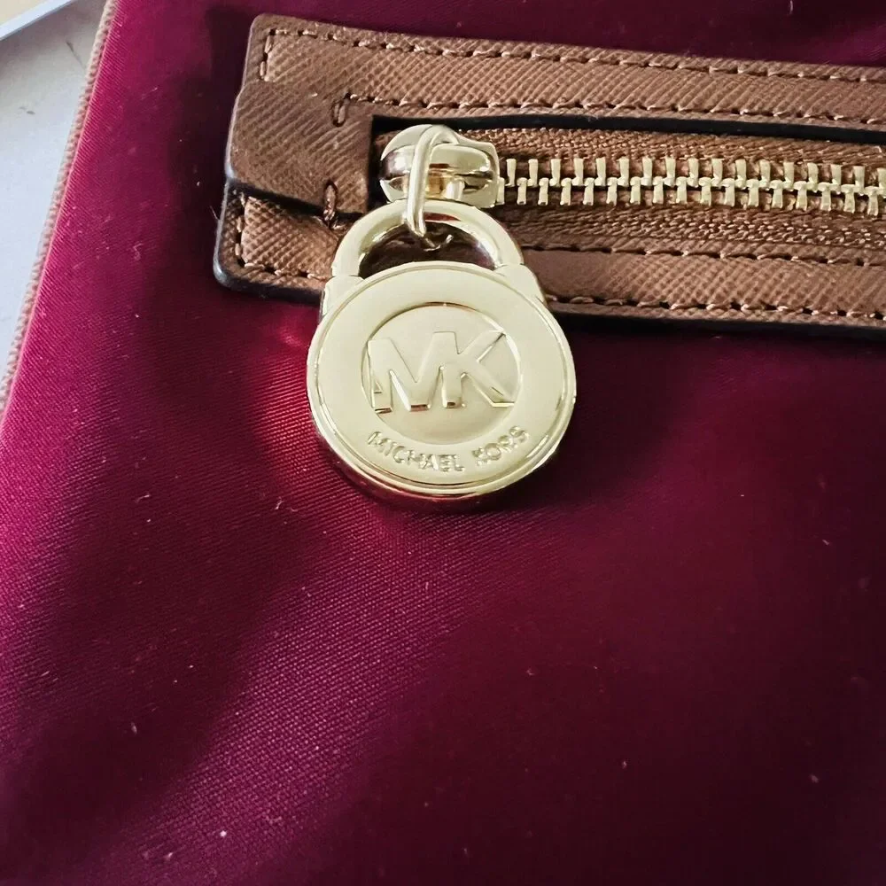MICHAEL KORS Kempton Claret Burgundy Nylon Pocket Crossbody Bag